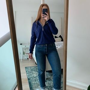 Roots Navy Quarter Zip Sweater